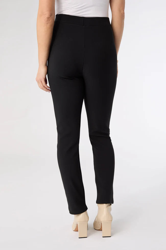 Black Georgie Front Seam Pant With Rivet Detail