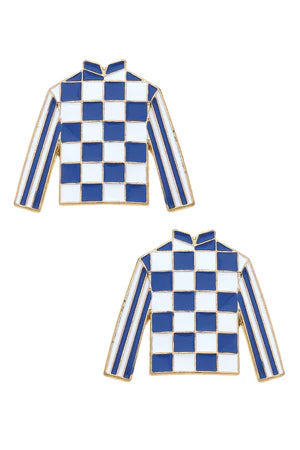 Jockey Silks Enamel Stud Earrings - Derby