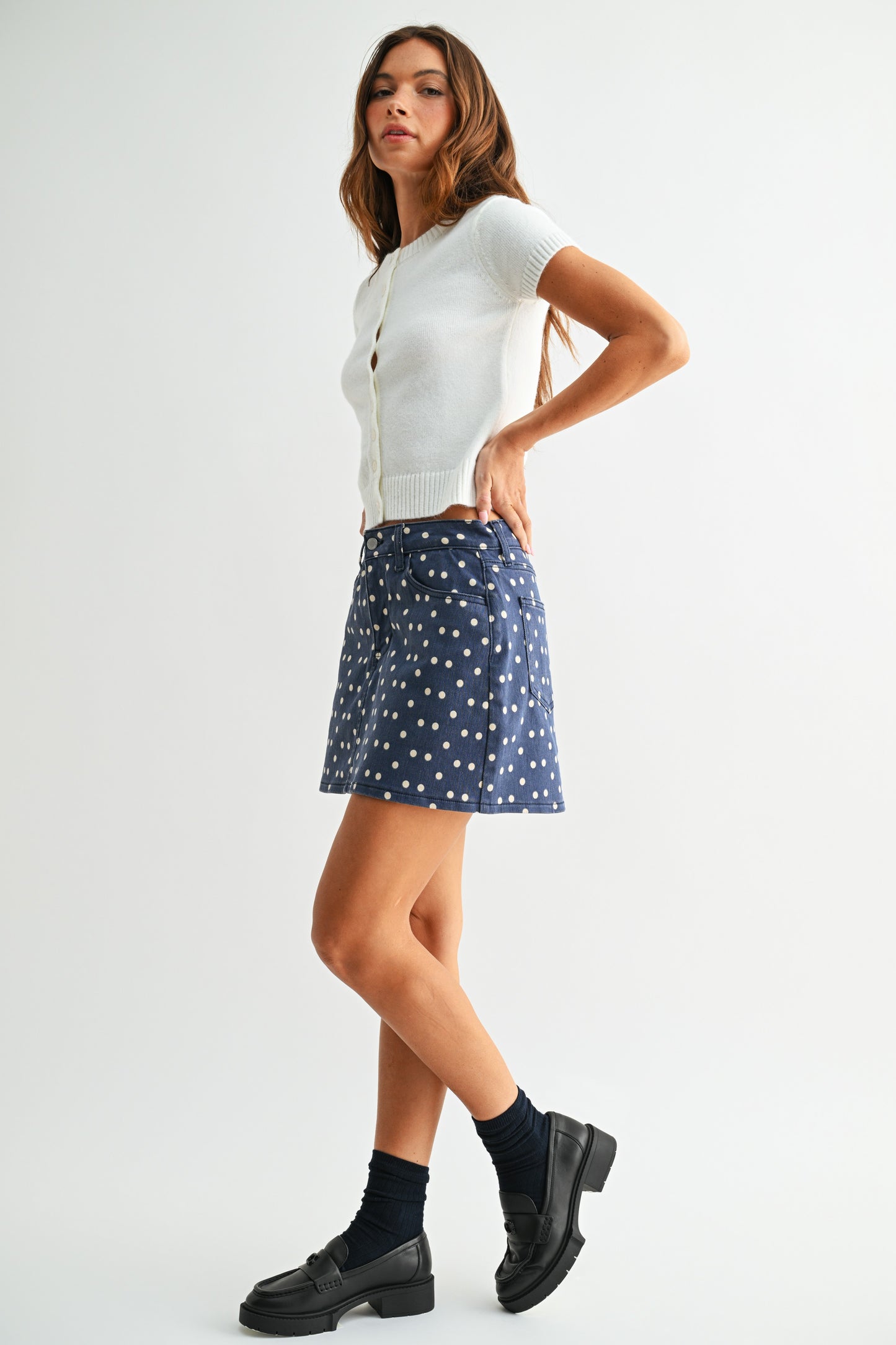Polka Dot Stretch Skort