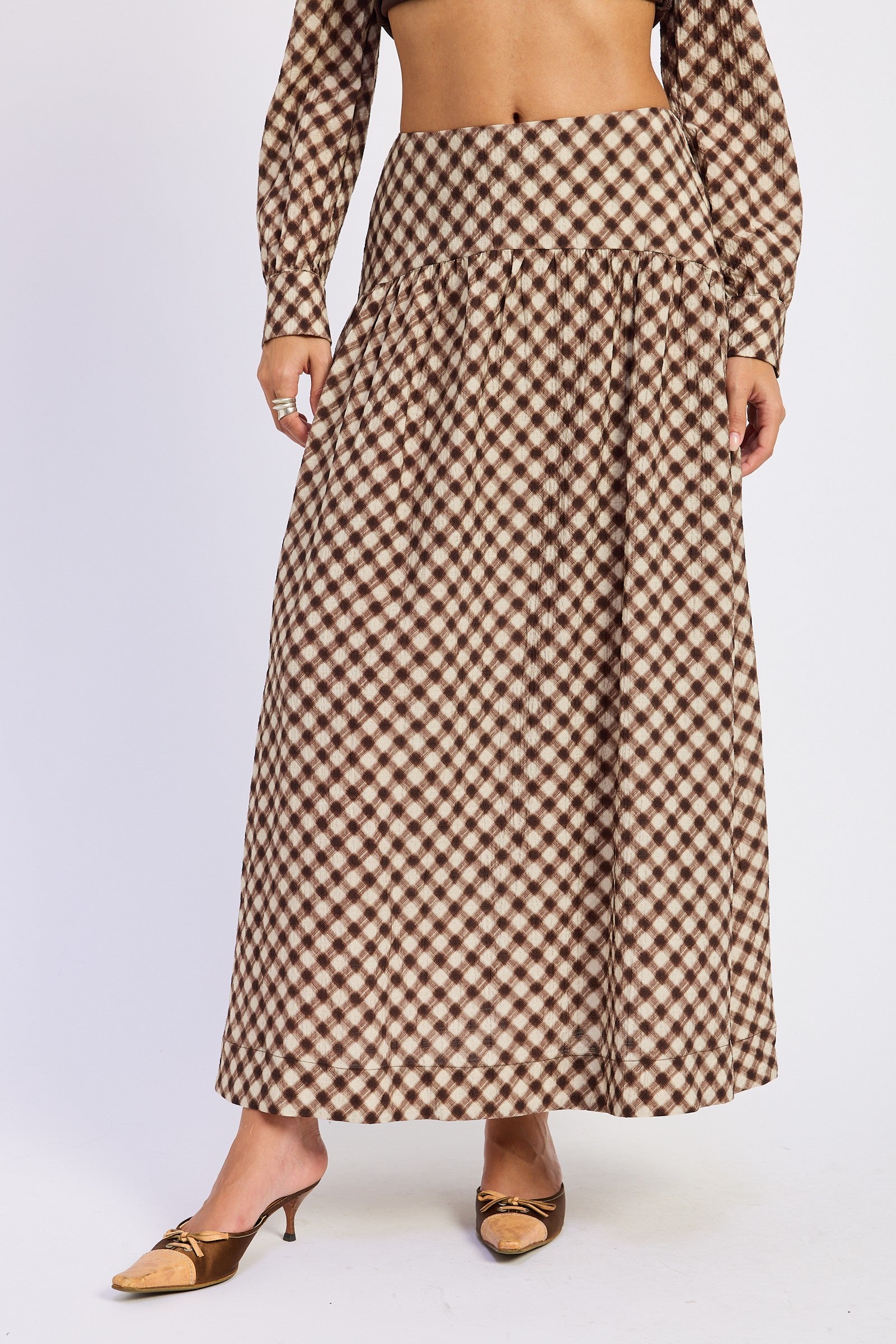 Drop Waist Plaid Skirt