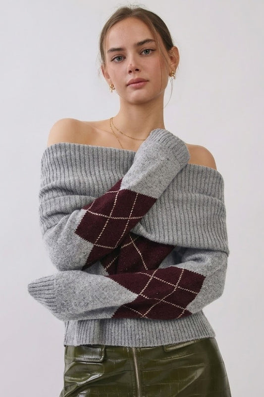 Argyle Knit Sweater