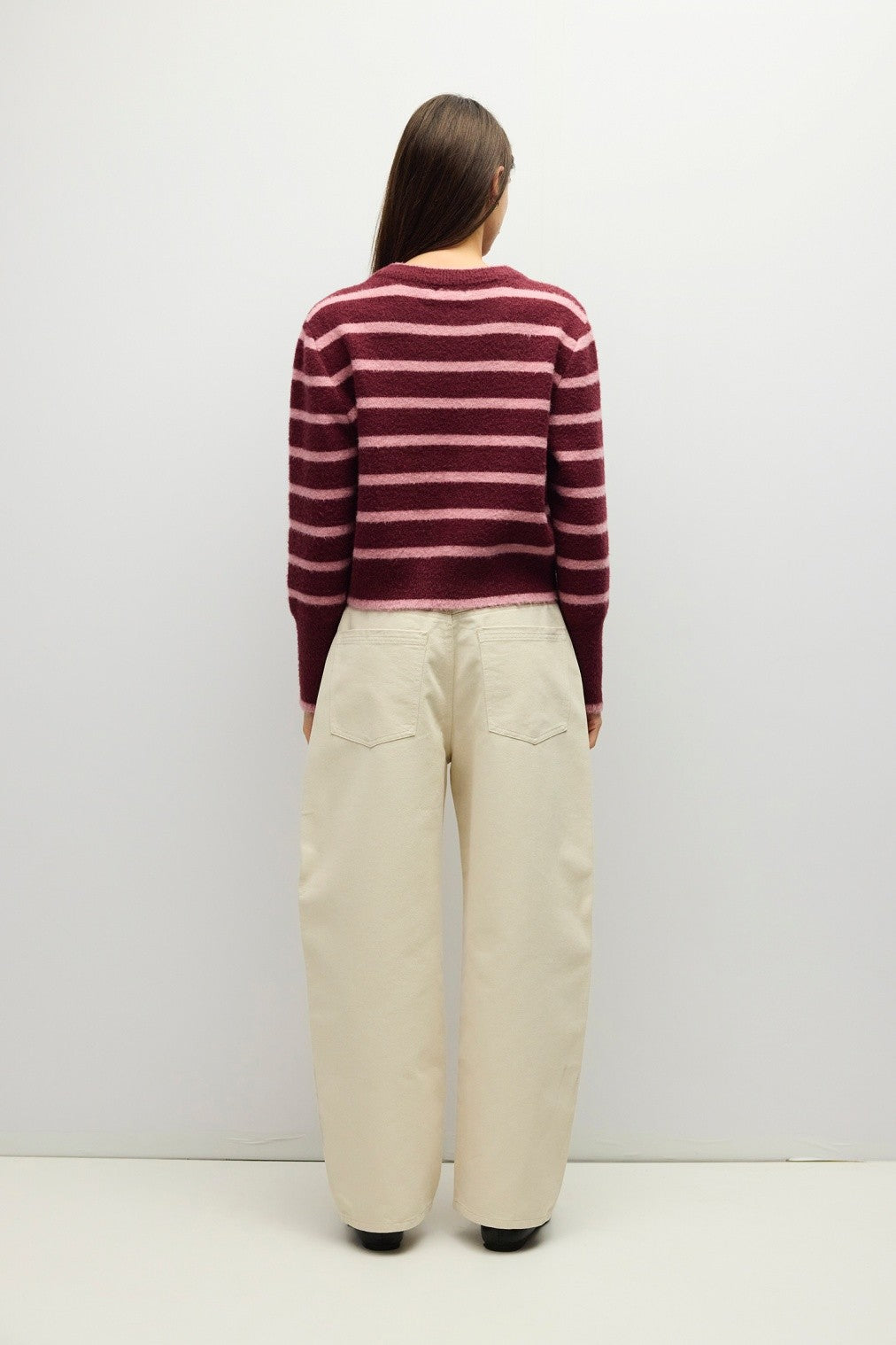 Burgundy & Pink Striped Mckenzie Sweater