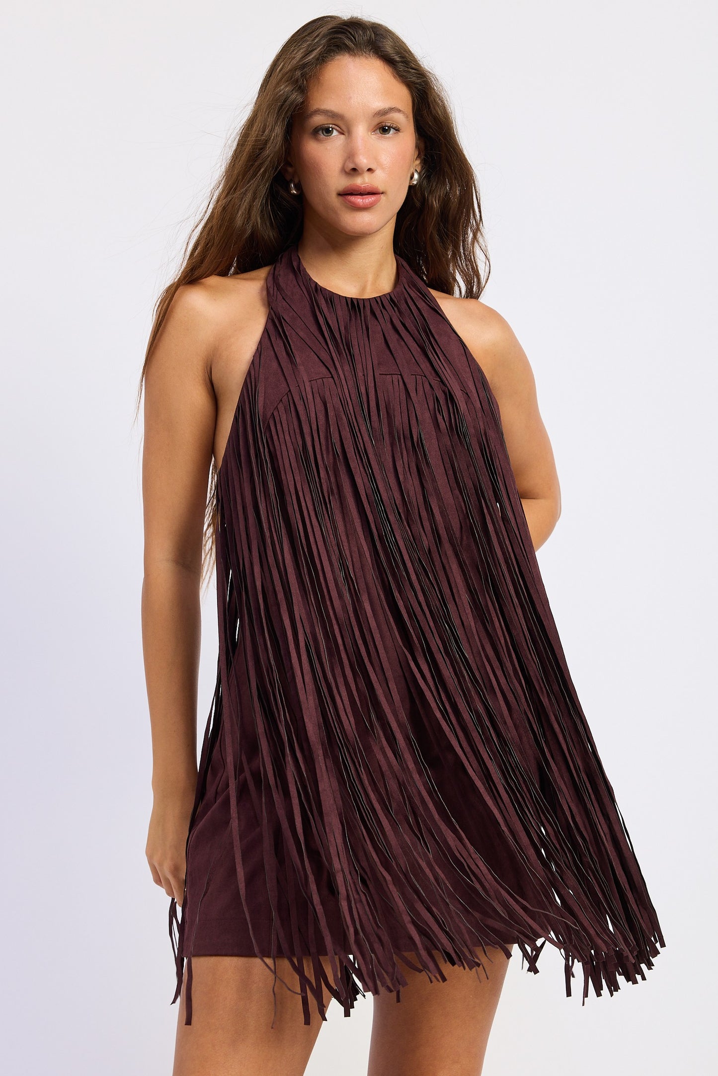 Mini Suede Fringe Dress