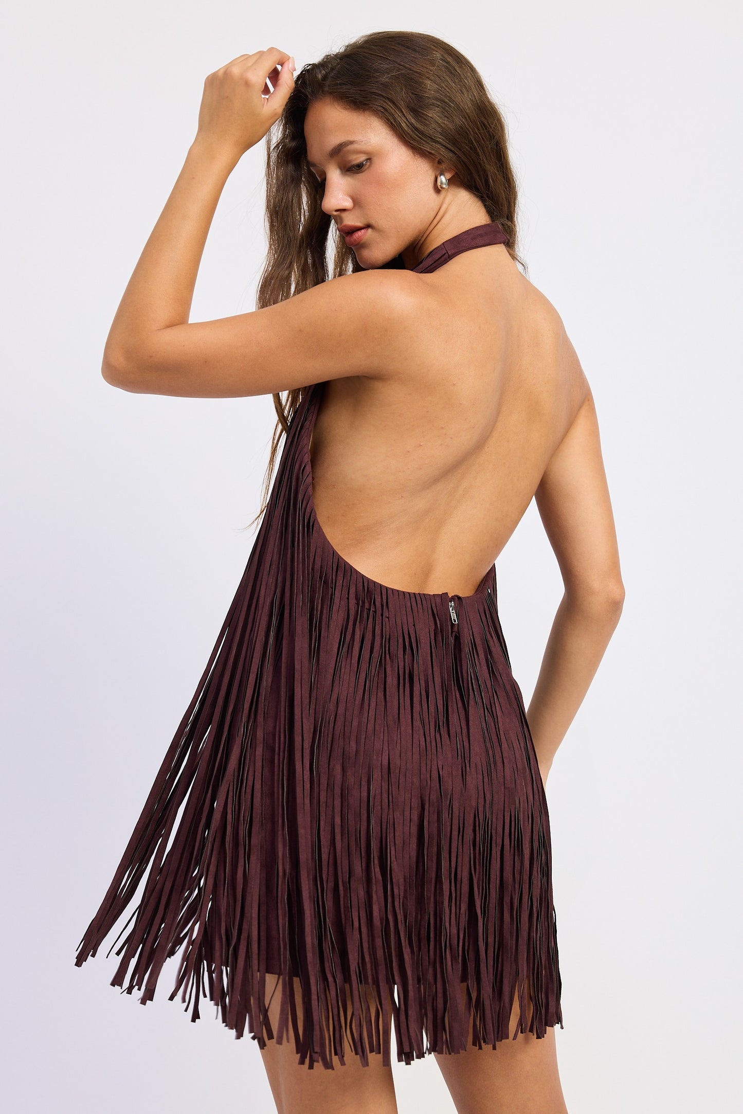 Mini Suede Fringe Dress