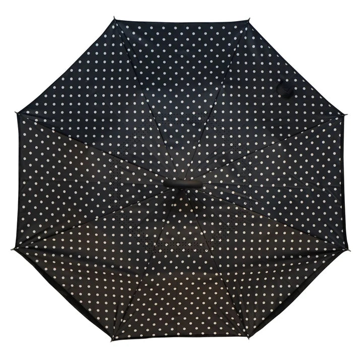 Black & White Polka Dot Topsy Turvy Umbrella