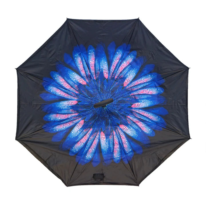 Blue Daisy Topsy Turvy Umbrella