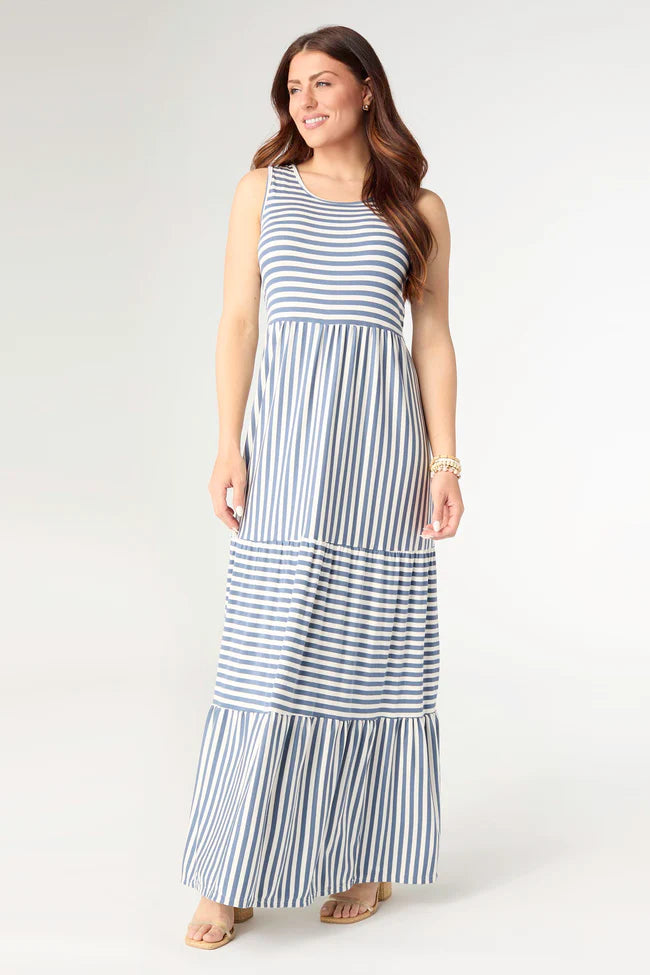 Janie Striped Tiered Maxi Dress