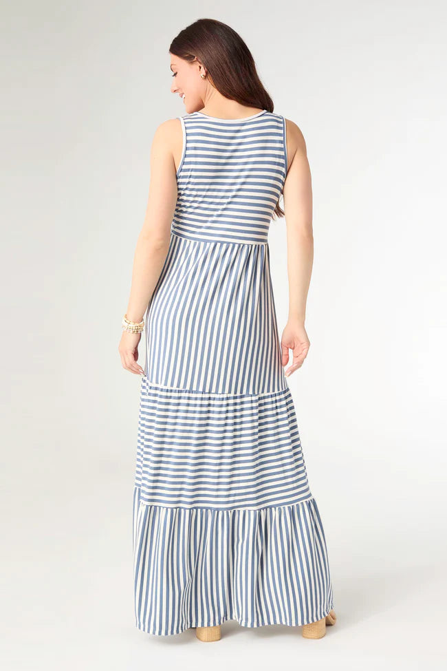 Janie Striped Tiered Maxi Dress
