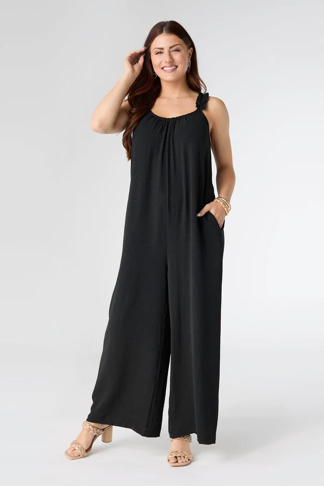 Madeline Sleeveless Romper with Ruffled Straps