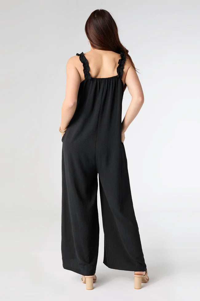 Madeline Sleeveless Romper with Ruffled Straps