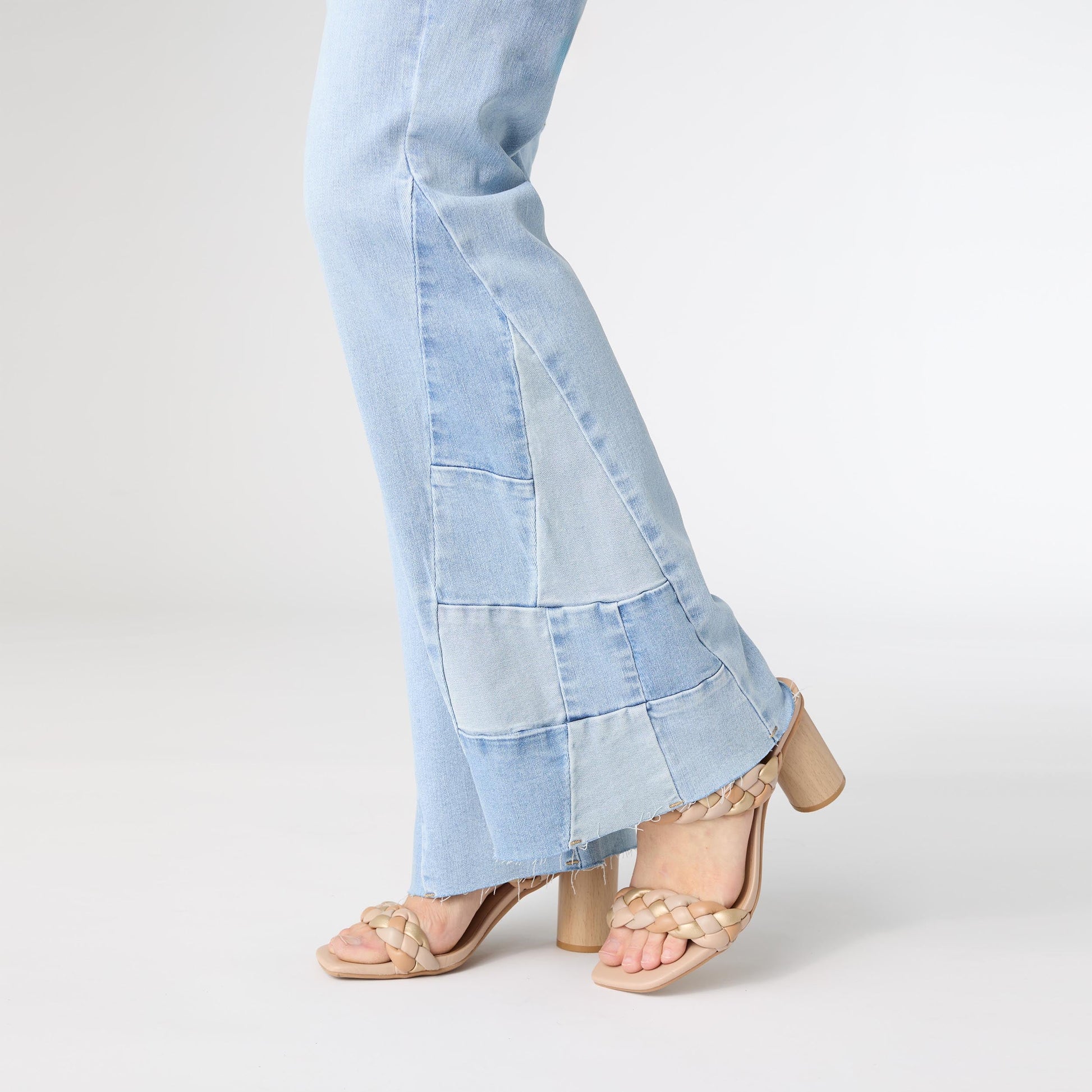 Light Denim EverStretch Flare with Checkered Insert