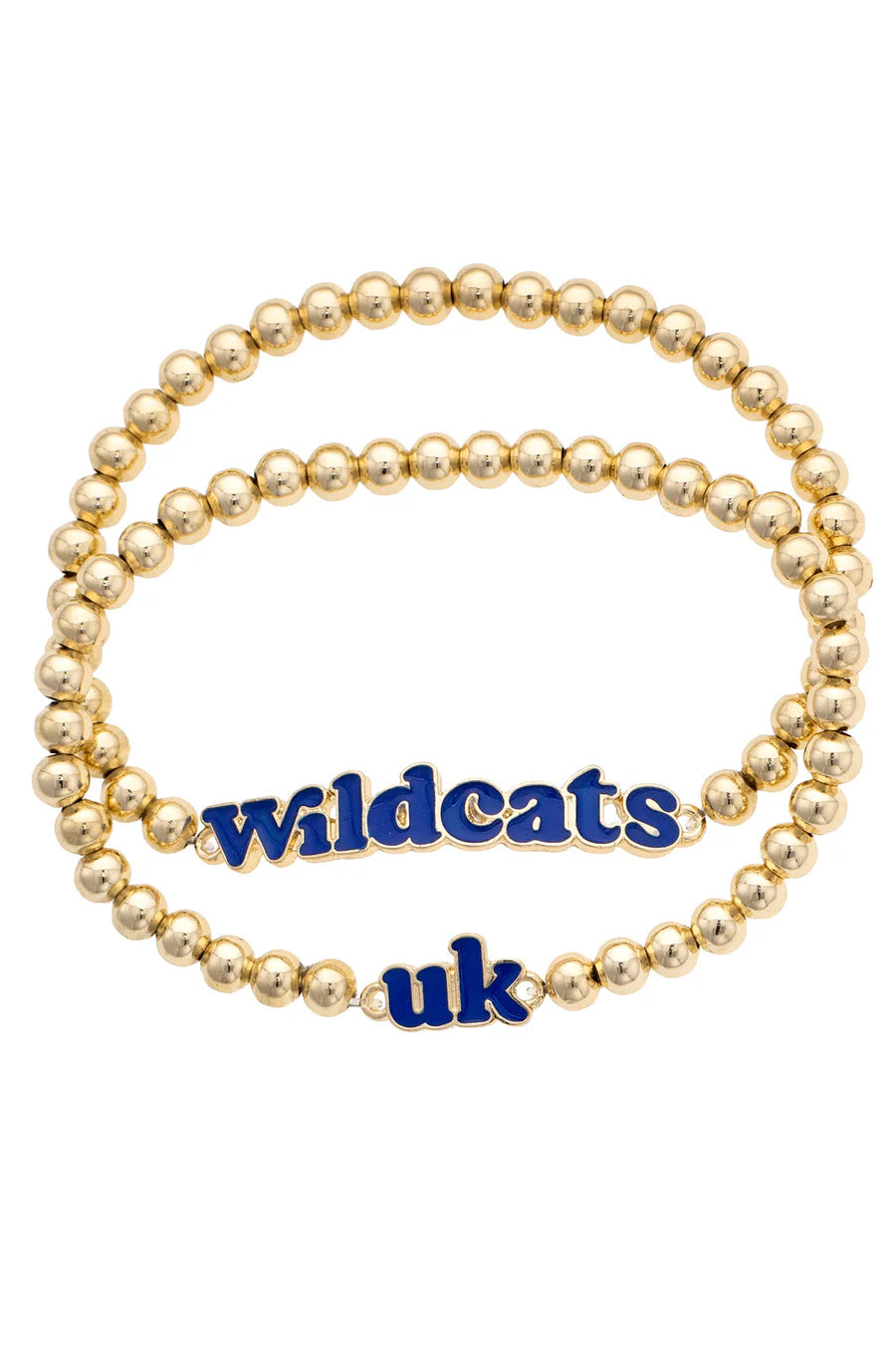 Kentucky Wildcats Slogan Ball Bead Bracelet Set of 2