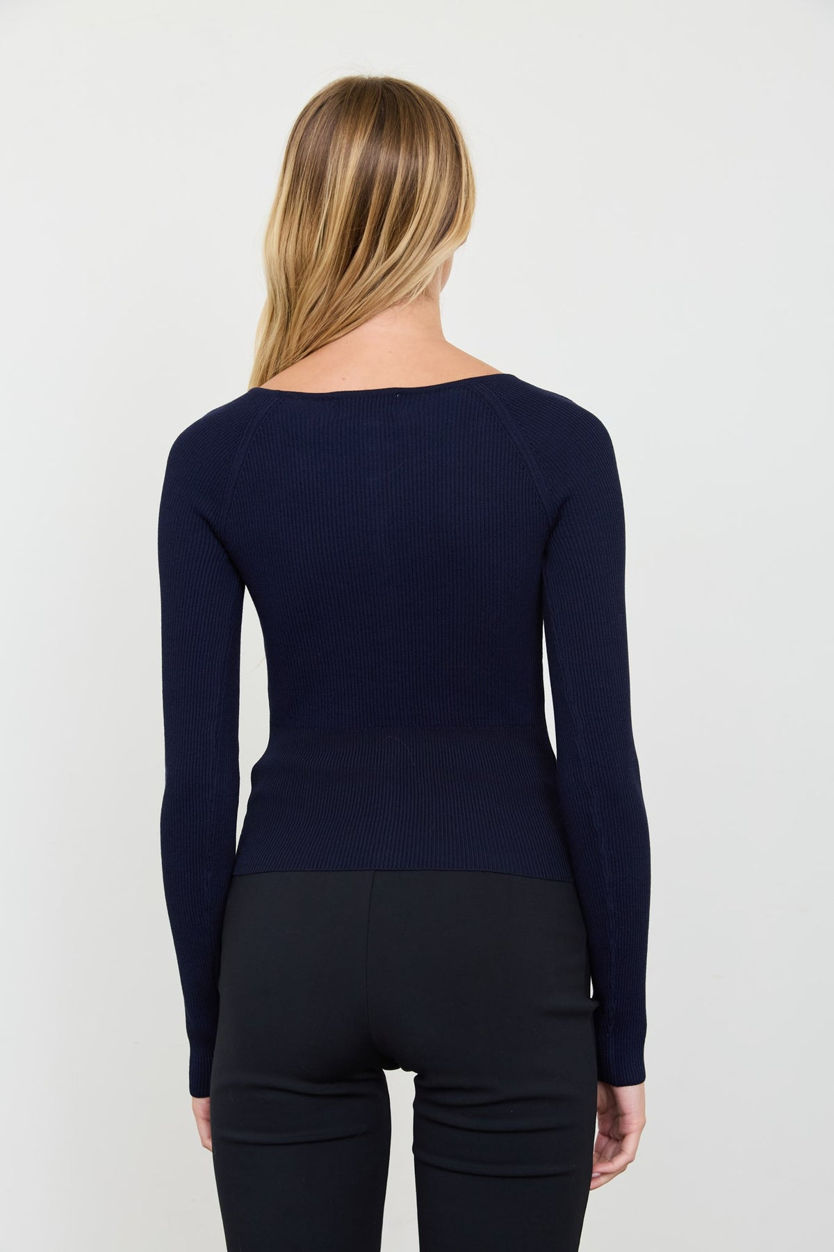 Ribbed Raglan Button Down Knit Cardigan