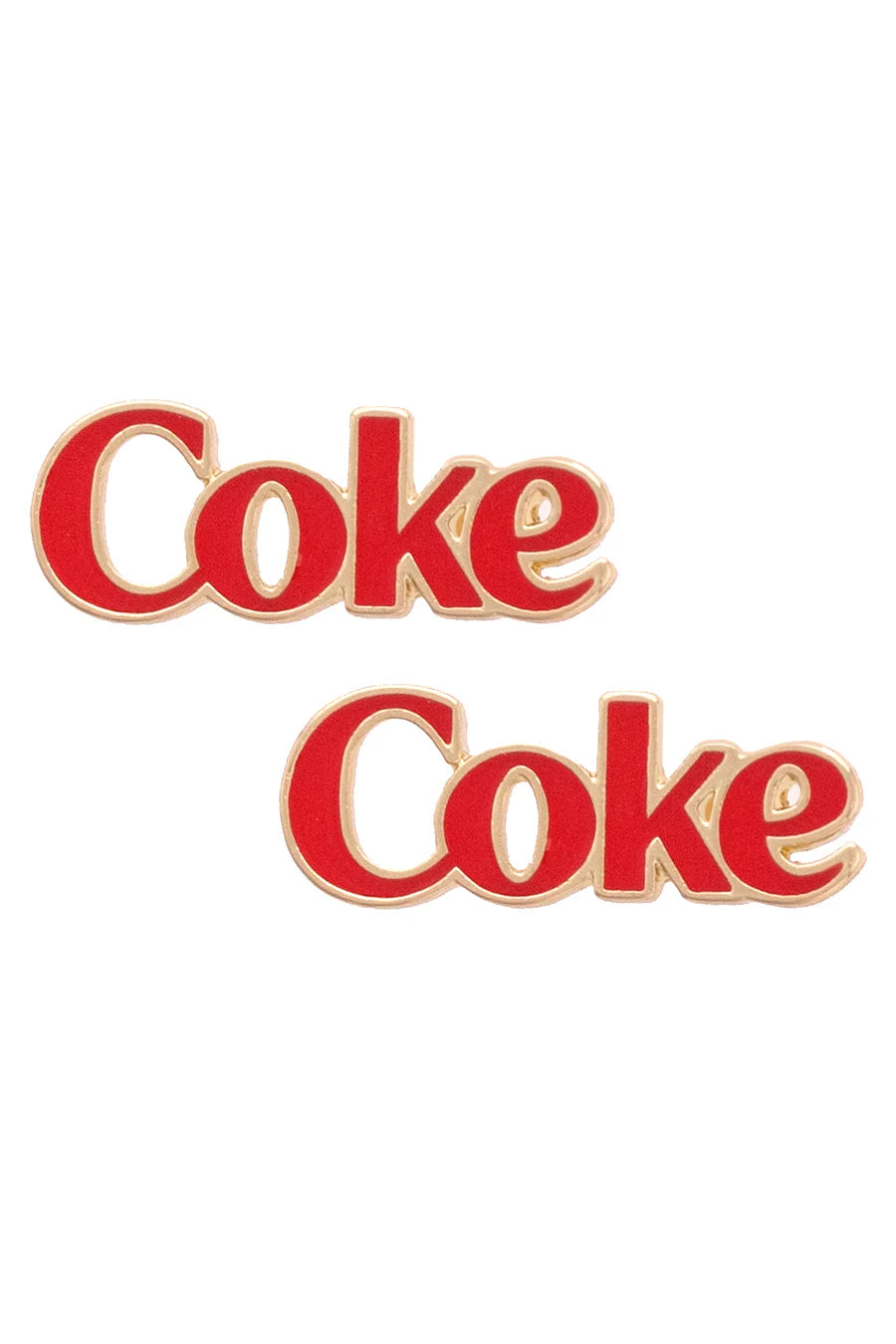 Coke Enamel Logo Stud Earrings in Red