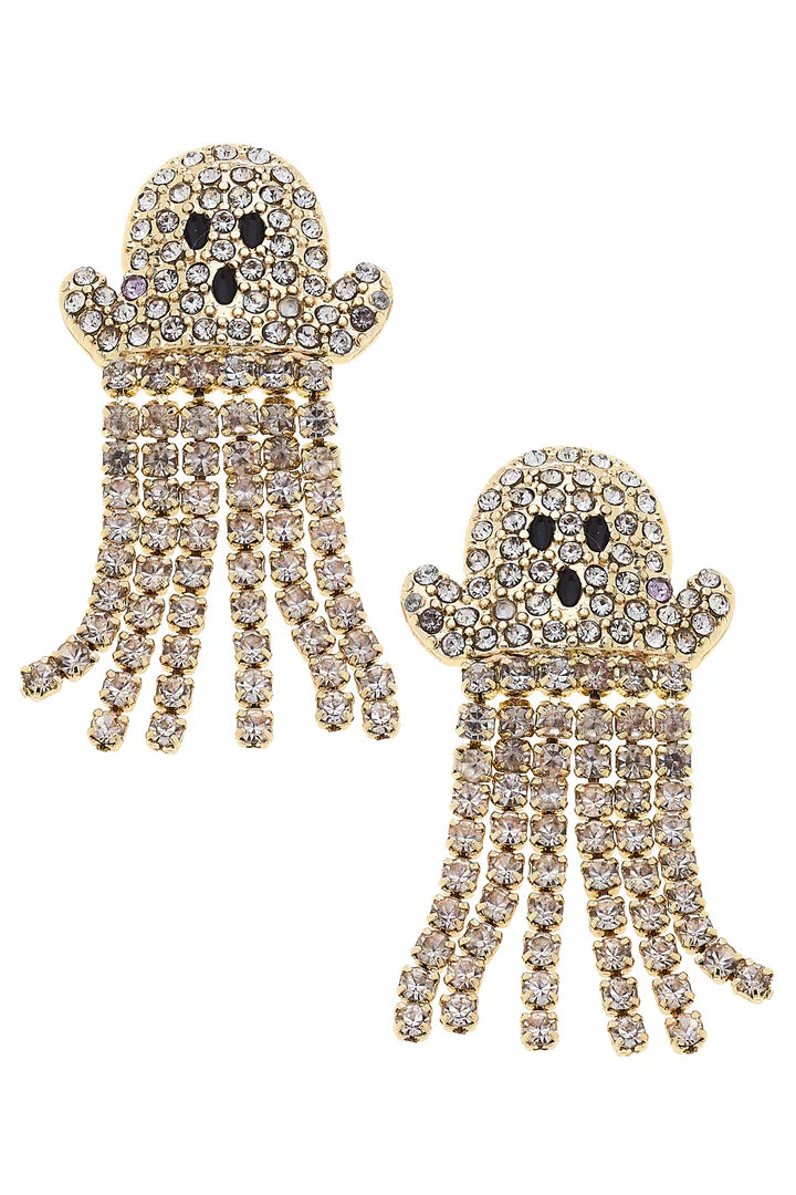 Ghost Pave Fringe Earrings in Silver