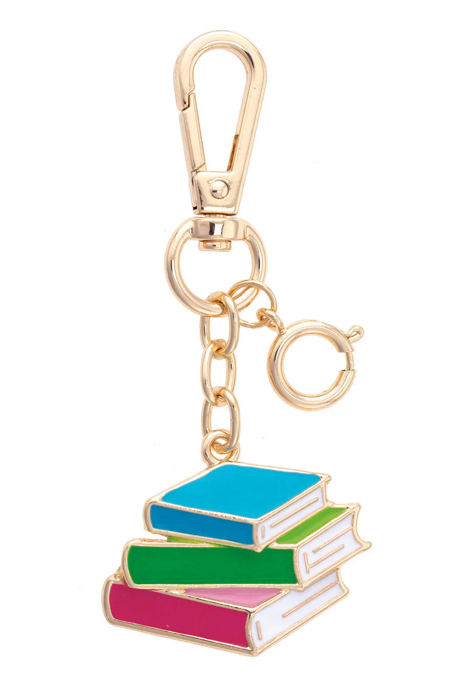 Books Enamel Bag Charm in Multi