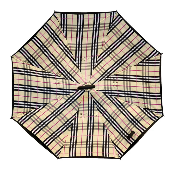 Plaid Burberry Topsy Turvy Umbrella