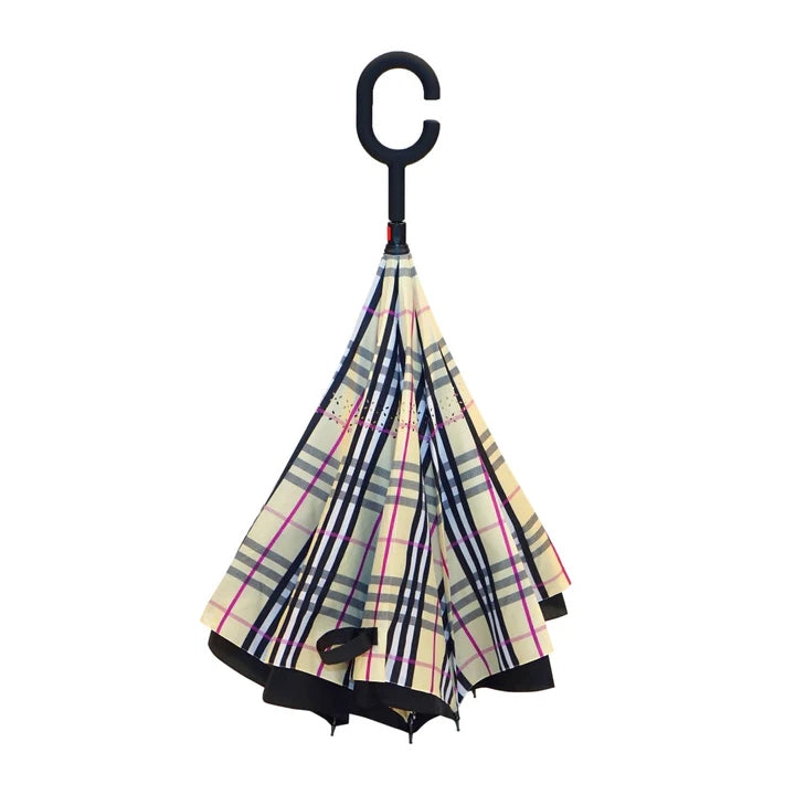 Plaid Burberry Topsy Turvy Umbrella