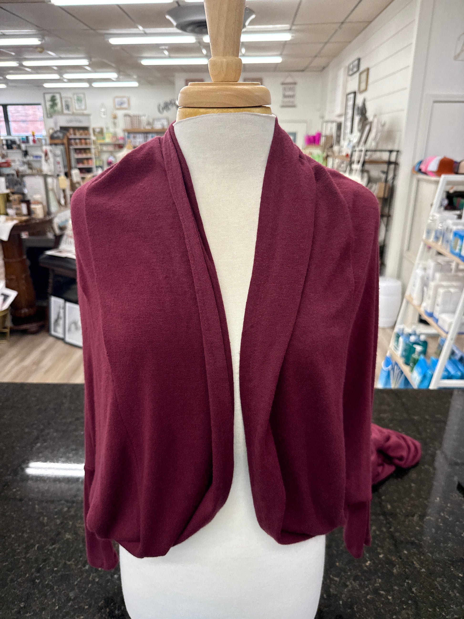Burgundy Coccoon Cardigan