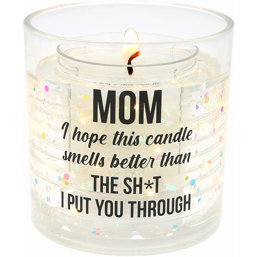 5 oz Refillable Soy Wax Candle with LED Accents- Mom's Corner
