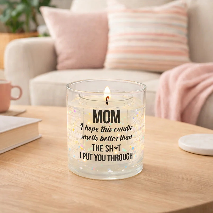 5 oz Refillable Soy Wax Candle with LED Accents- Mom's Corner