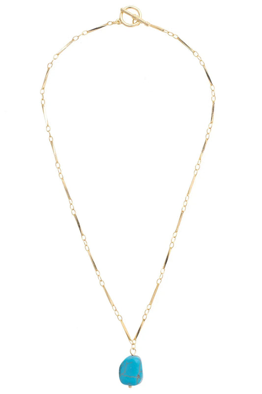 Canvas Silver City Stone Drop Necklace in Turquoise