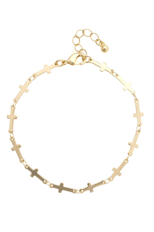 Demi Cross Linked Bracelet in Shiny Gold