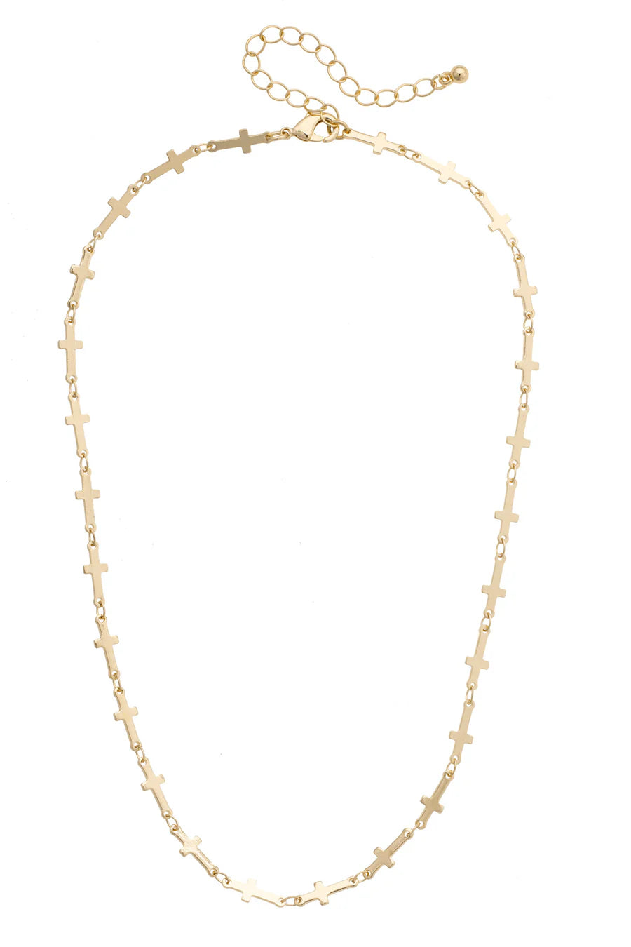 Demi Cross Linked Necklace in Shiny Gold