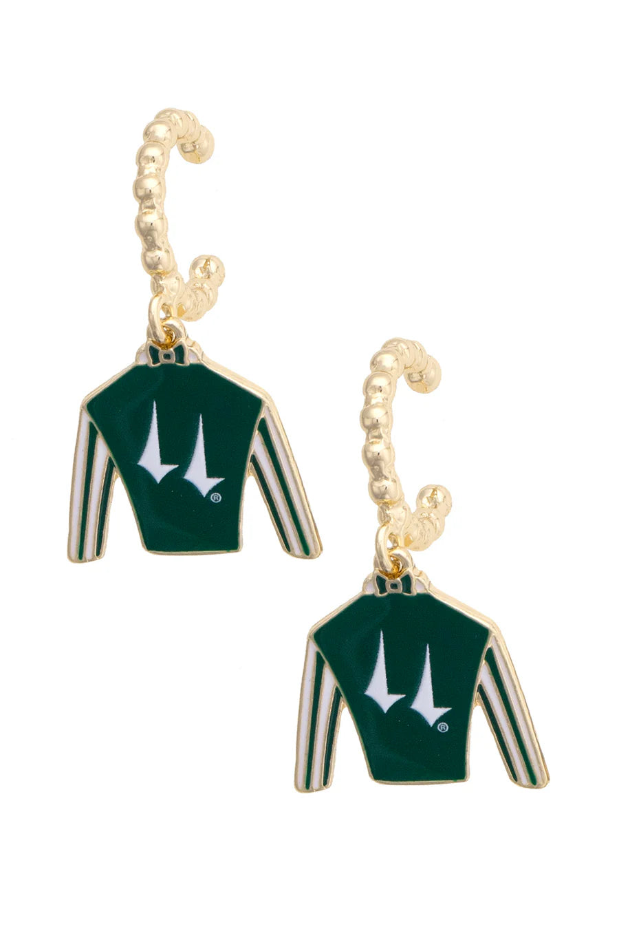 Churchill Downs Jockey Silk Enamel Twisted Hoop Earrings