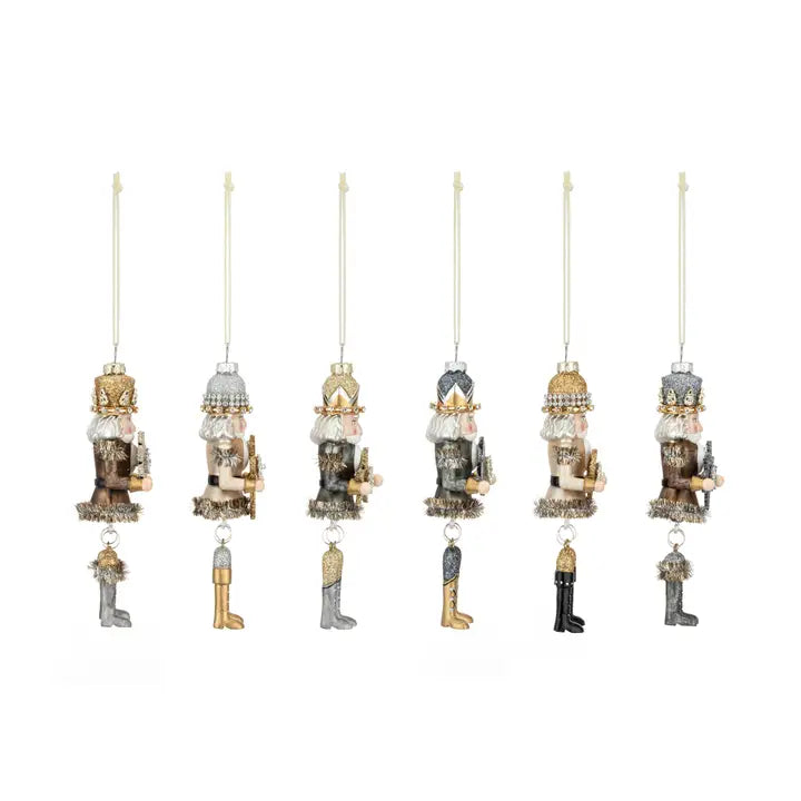 Nutcracker Mini Sparkle Blown Glass Ornaments