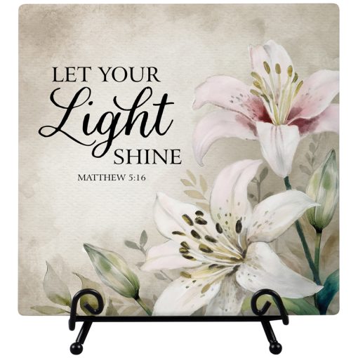 Let Your Light Shine Easel Plaque