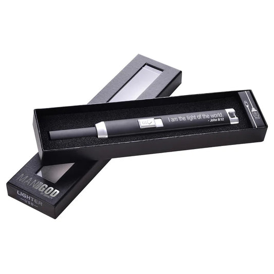 Man Of God Black USB Arc Lighter