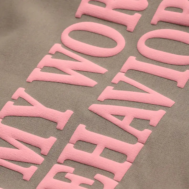 On My Worst Behavior Puff Brown Savana Sweatshirt