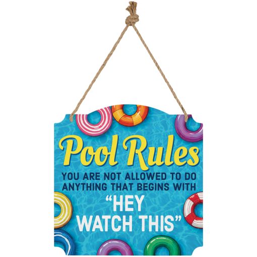 "Pool Rules" 18" Metal Wall Décor