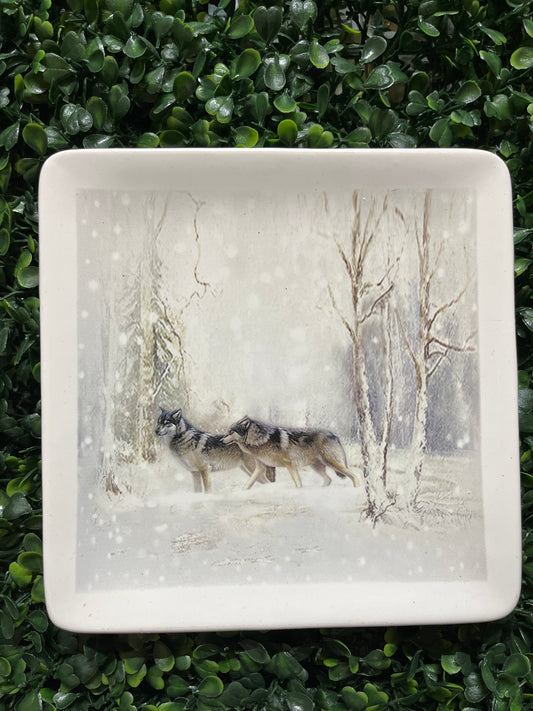 6" Square Animal Plate