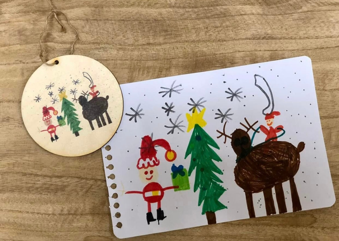 4” Wooden Art Ornament