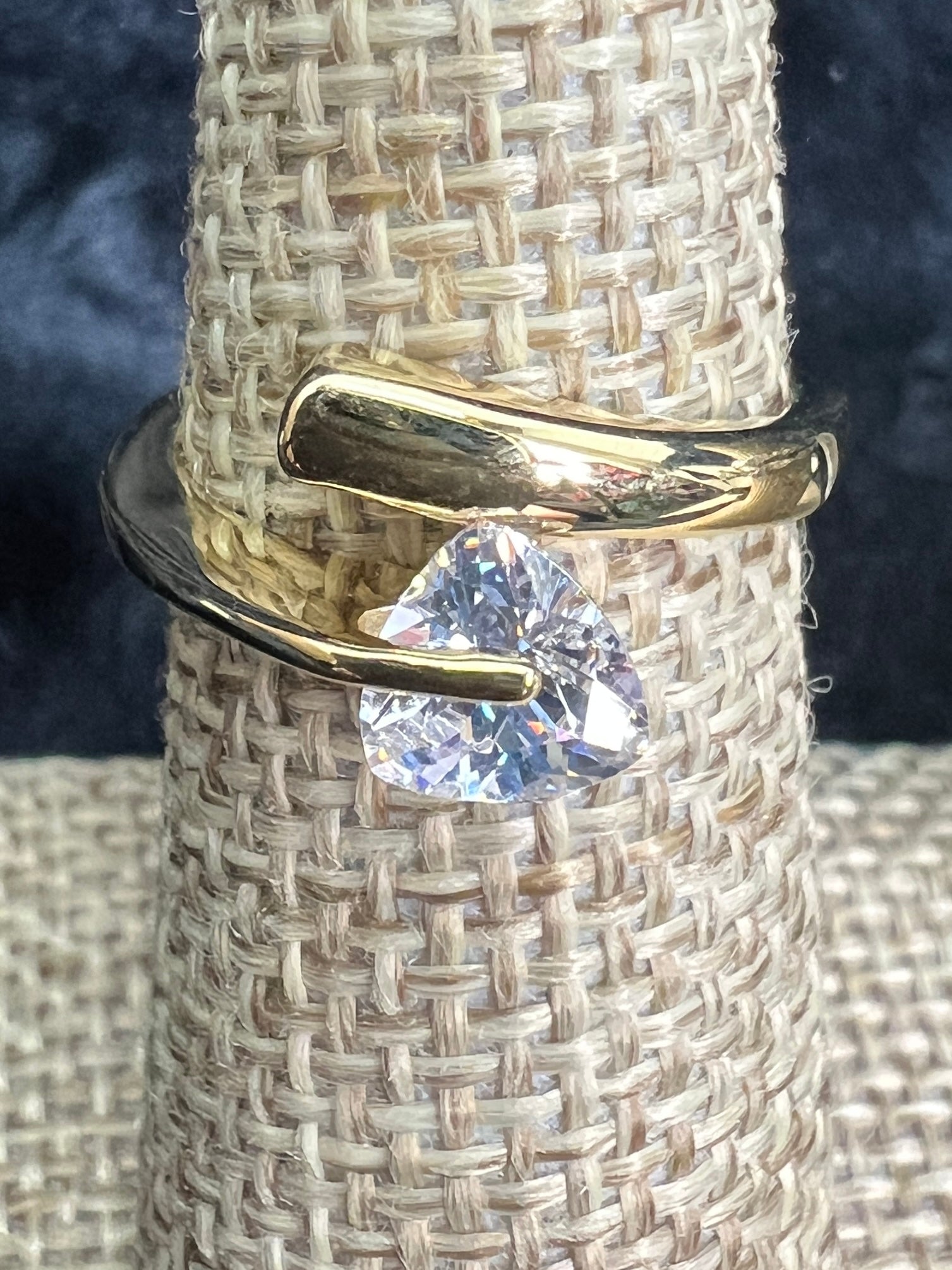 R.S. Covenant Gold Tone Band Triangle Cubic Zirconia Ring Style 6667 ...