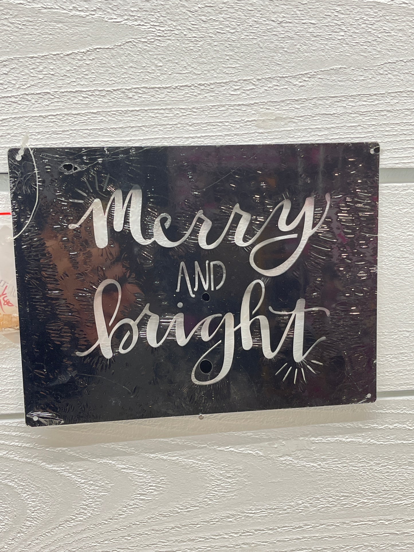 Merry And Bright Flat Metal Sign
