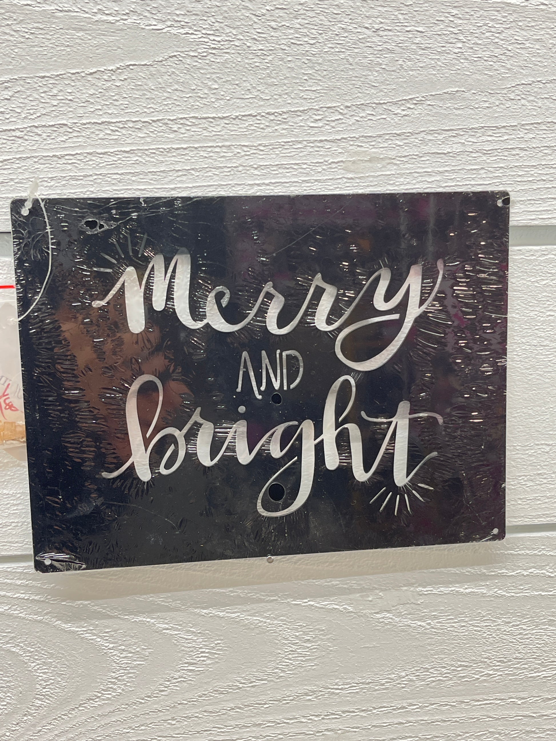 Merry And Bright Flat Metal Sign