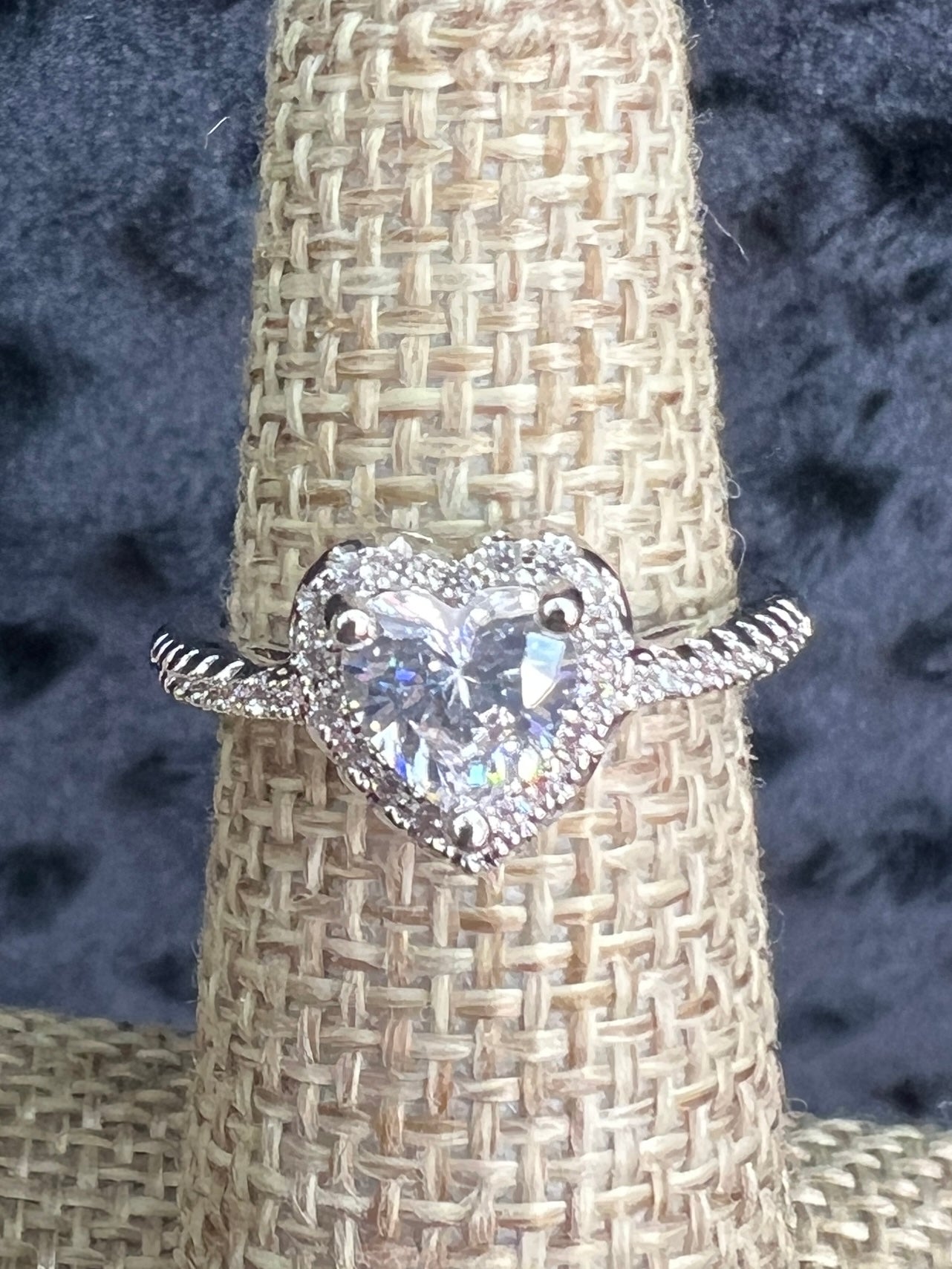 R.S. Covenant Cubic Zirconia Heart Halo Ring Style 6537