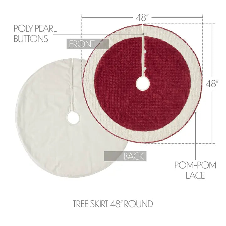 Red Kringle Chenille Tree Skirt