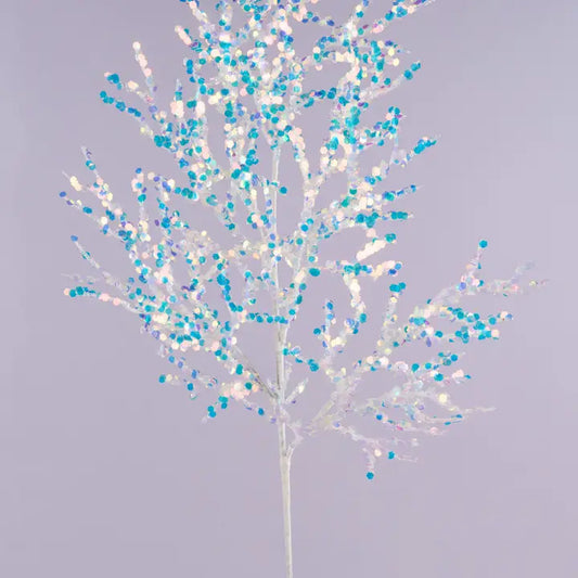 30"L Iridescent Glitter Wild Twig Spray
