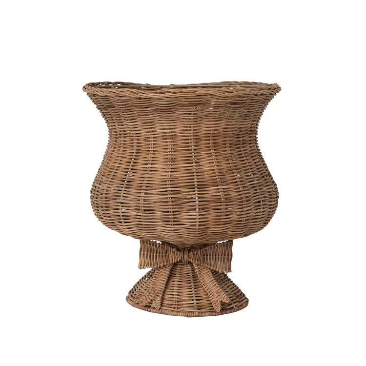 Hazel Mazel Decorative Hand-Woven Rattan Footed Vase