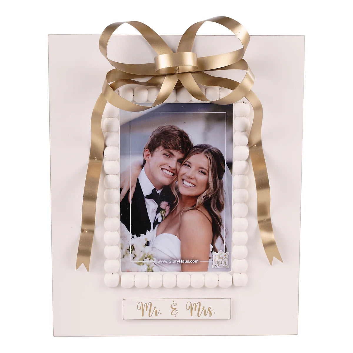 Mr. & Mrs. Gold Bow Frame