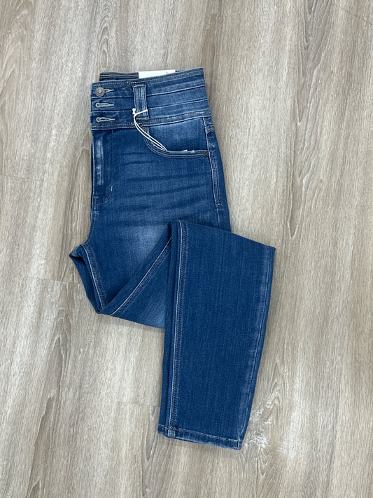 Kancan High Rise 3 Button Medium Denim Super Skinny Jeans