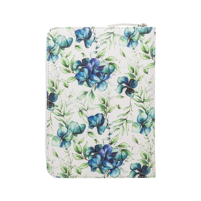Small Zippered Journal- Blue Floral Whoever Lives..