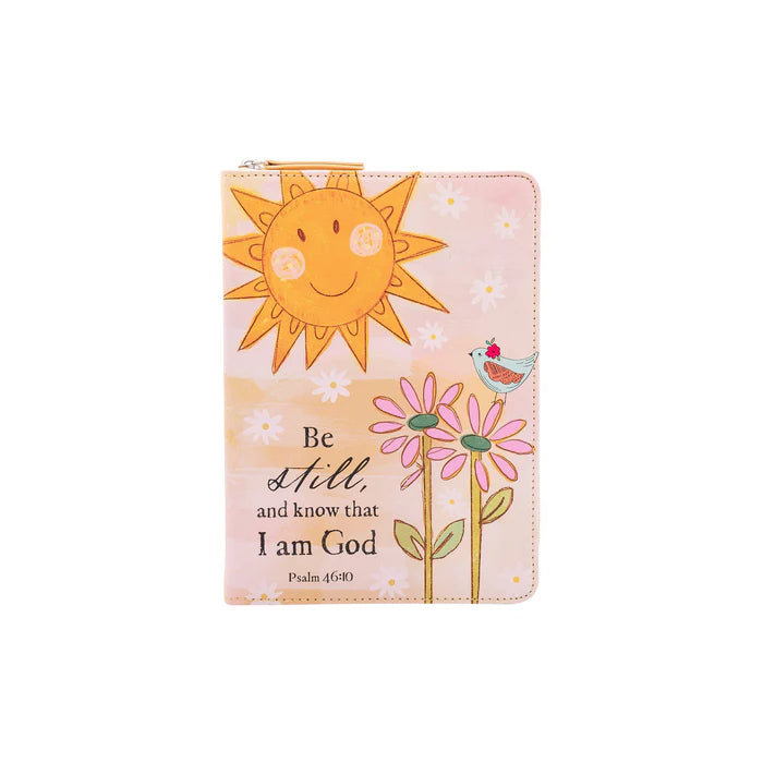Small Zippered Journal- Be Still & Know
