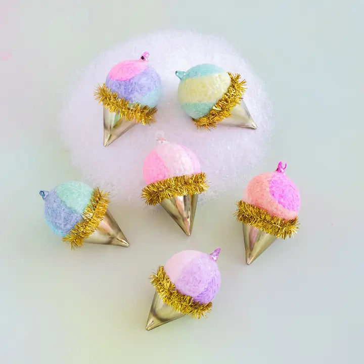 Glitterville Glass Snowcone Ornaments