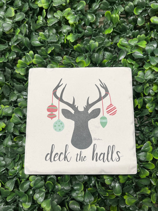 Deck The Halls Stone Coaster