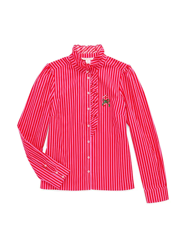 Shiraleah Candy Cane Ruffle Blouse